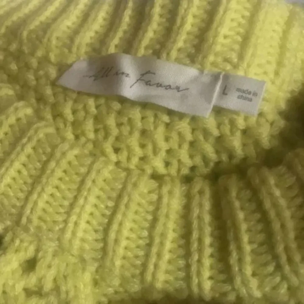 All In Favor Cable Pointelle Yellow Sweater L NWT - Picture 7 of 10